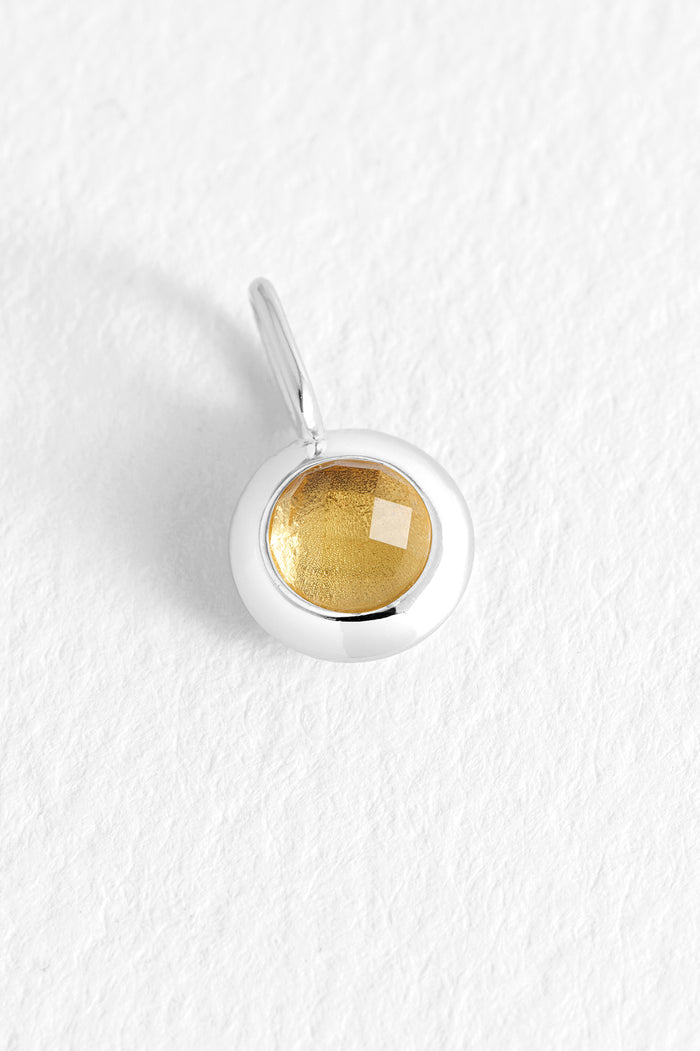 estella bartlett November Birthstone Charm Silver Plated | Citrine