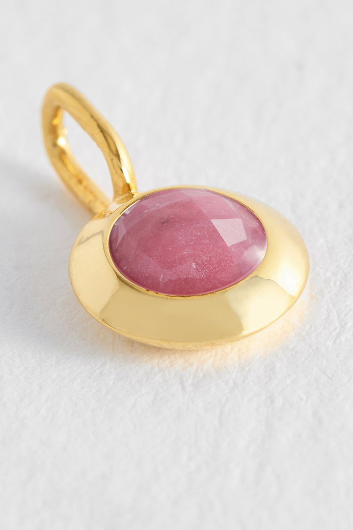 Estella Bartlett October Birthstone Charm Gold Plated | Watermelon Tourmaline