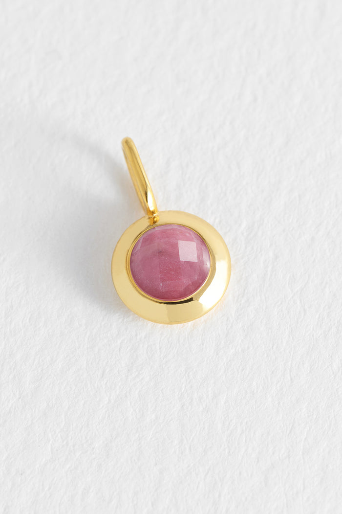 estella bartlett October Birthstone Charm Gold Plated | Watermelon Tourmaline