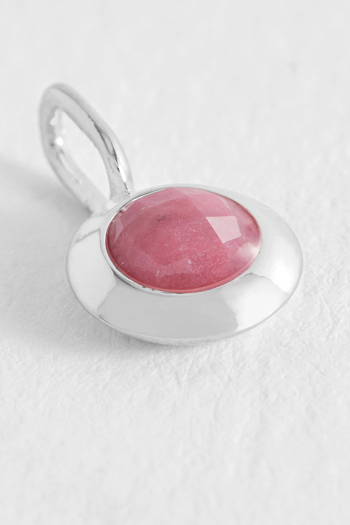Estella Bartlett October Birthstone Charm Silver Plated | Watermelon Tourmaline