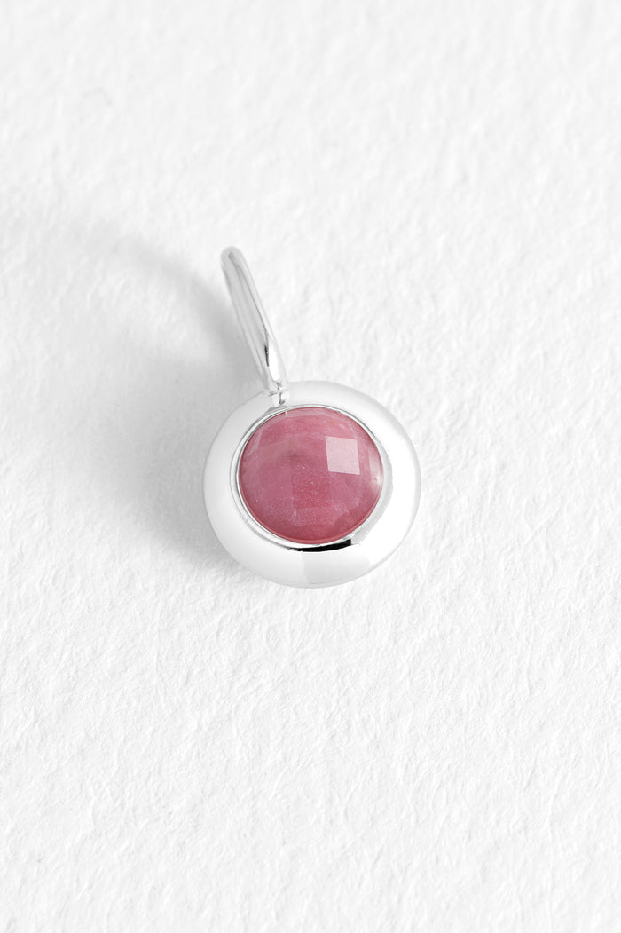 estella bartlett October Birthstone Charm Silver Plated | Watermelon Tourmaline