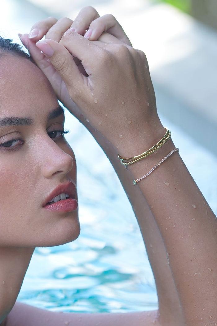 Estella Bartlett Open Molton Bangle Waterproof PVD Gold Plated