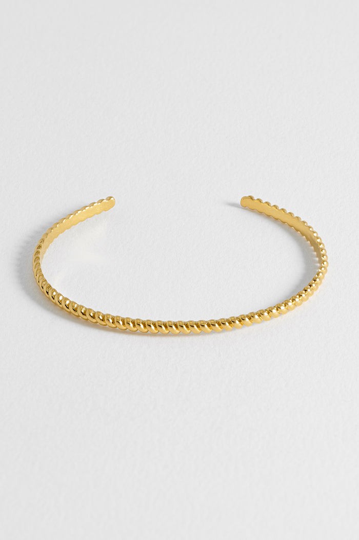estella bartlett Open Rope Bangle Waterproof PVD Gold Plated estella bartlett Open Rope Bangle Waterproof PVD Gold Plated