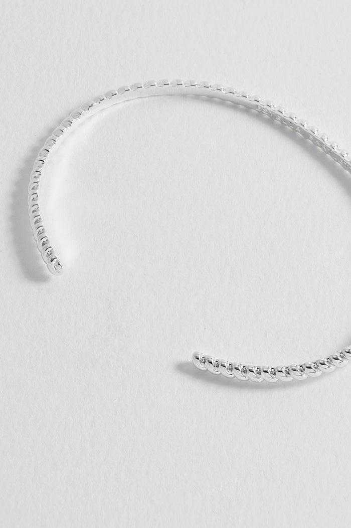 Estella Bartlett Open Rope Bangle Waterproof PVD Silver Plated