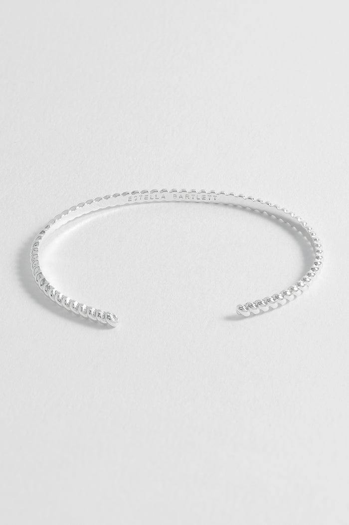 Estella Bartlett Open Rope Bangle Waterproof PVD Silver Plated