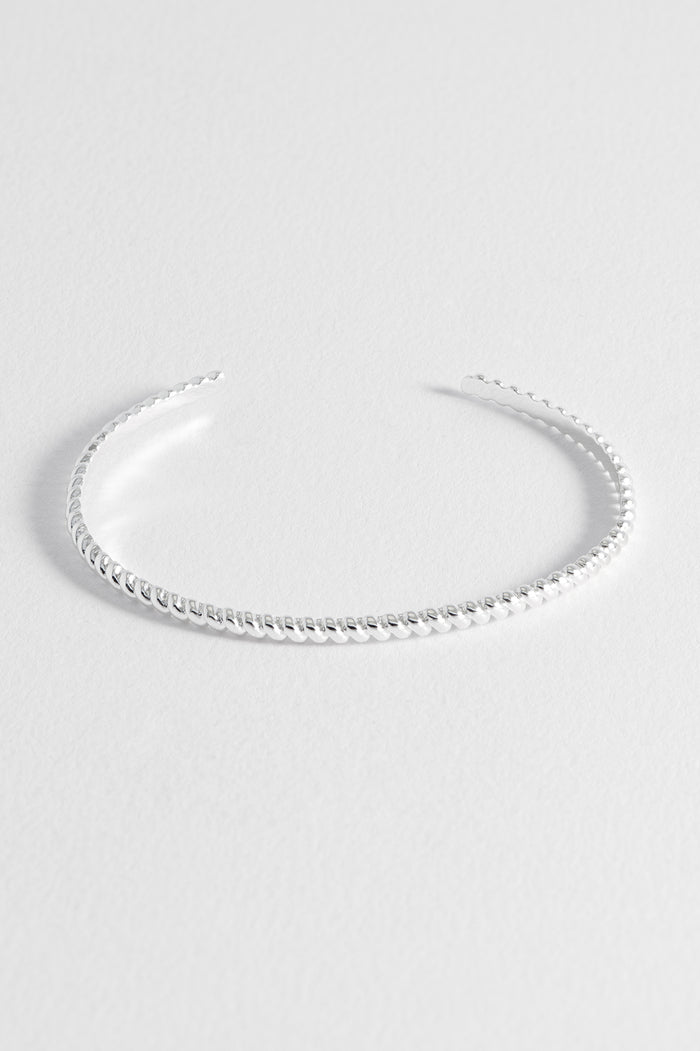 estella bartlett Open Rope Bangle Waterproof PVD Silver Plated