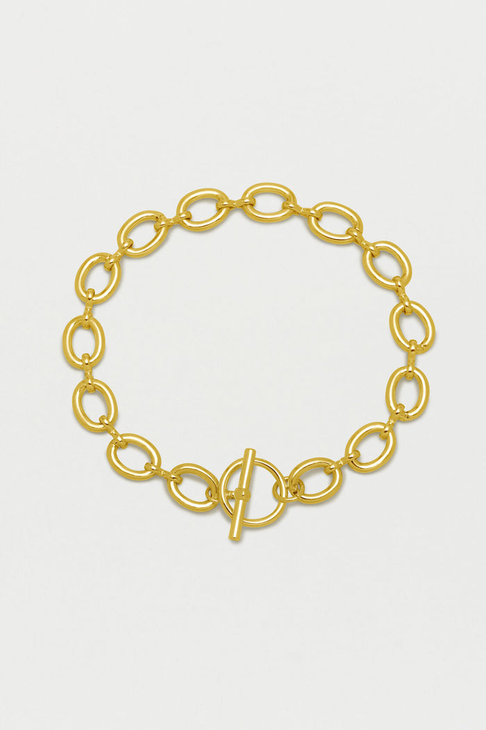 estella bartlett Oval Link T-Bar Chain Bracelet Gold Plated