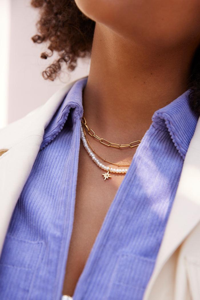 Estella Bartlett Paperclip Link Chain Necklace Gold Plated