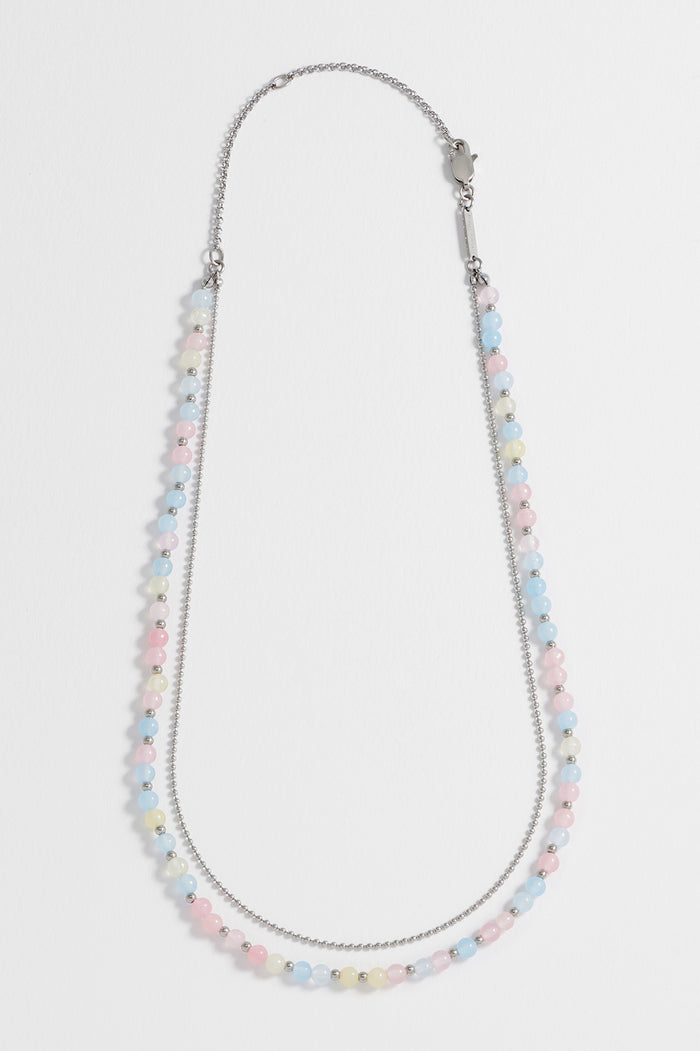 estella bartlett Pastel Multi Gemstone Double Necklace Waterproof PVD Silver Plated | Pastel Multi Gemstones estella bartlett Pastel Multi Gemstone Double Necklace Waterproof PVD Silver Plated | Pastel Multi Gemstones