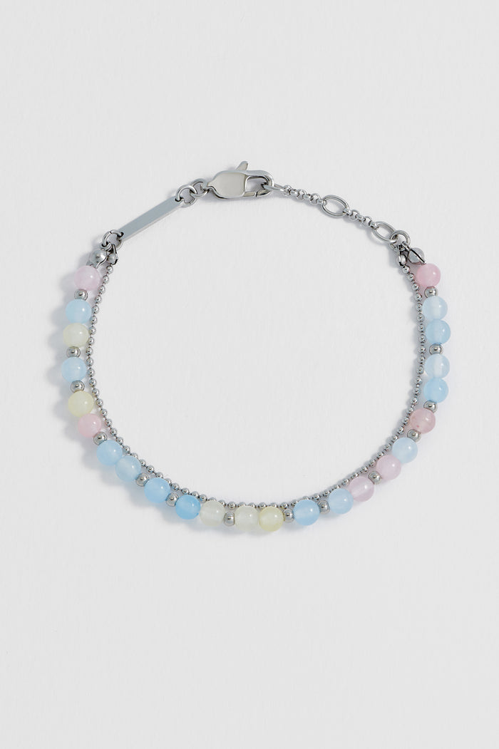 estella bartlett Pastel Multi Gemstone Duo Bracelet Waterproof PVD Silver Plated | Pastel Multi Gemstones