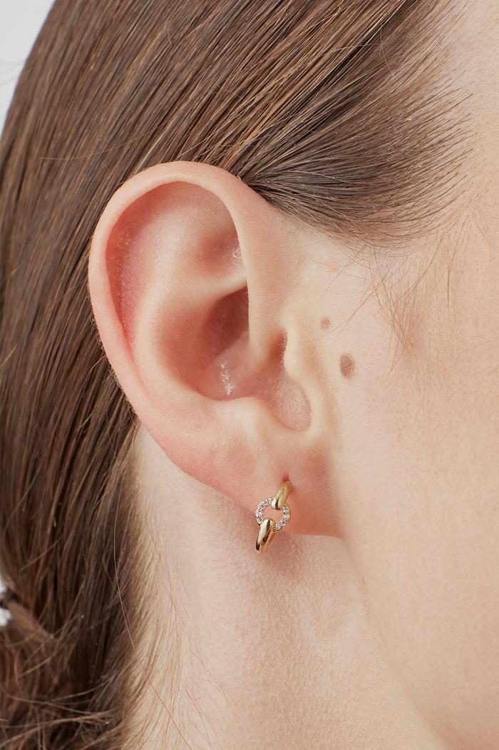 Estella Bartlett Pave Circle Hoop Earrings Gold Plated