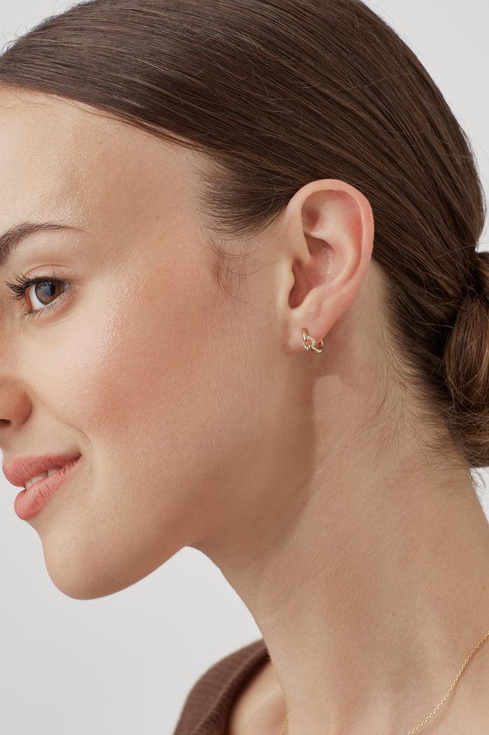 Estella Bartlett Pave Circle Hoop Earrings Gold Plated