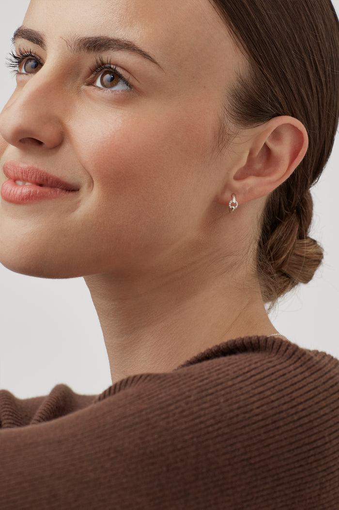 Estella Bartlett Pave Circle Hoop Earrings Silver Plated