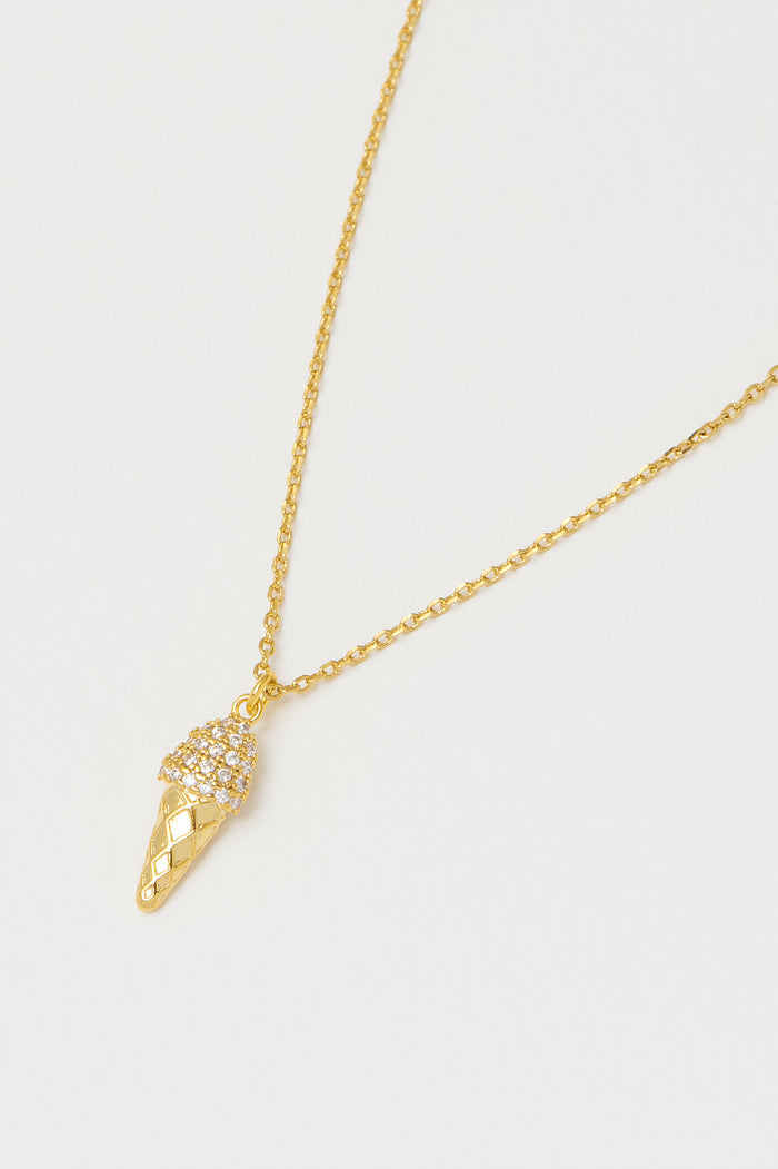 estella bartlett Pave Ice Cream Pendant Gold Plated Packaging Message: Enjoy The Little Things