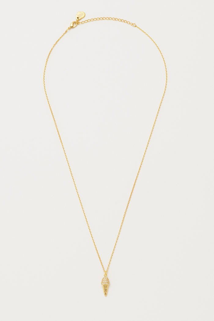 Estella Bartlett Pave Ice Cream Pendant Gold Plated Packaging Message: Enjoy The Little Things