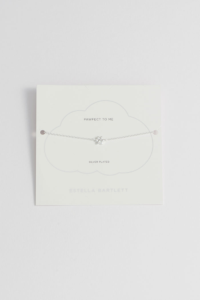 estella bartlett Paw Charm Bracelet Silver Plated Packaging Message: Pawfect To Me