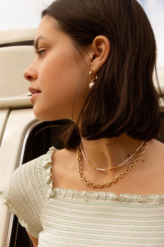 Estella Bartlett Pearl And Gold Beaded Necklace Gold Plated