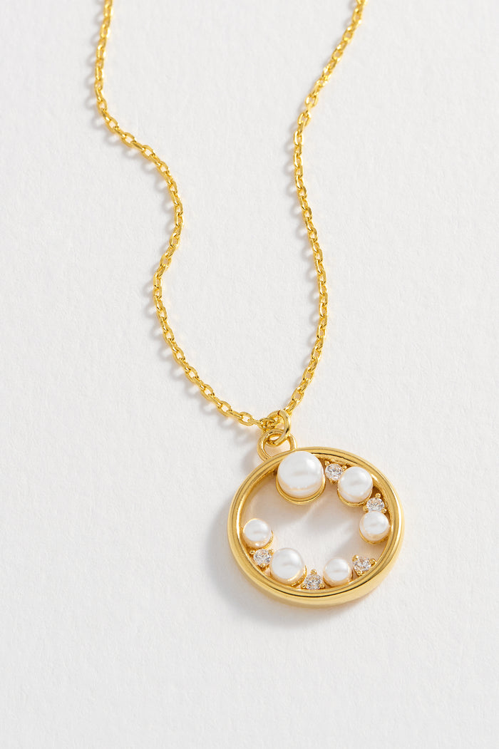 estella bartlett Pearl CZ Cut-Out Pendant Gold Plated | Pearl Packaging Message: One Of A Kind