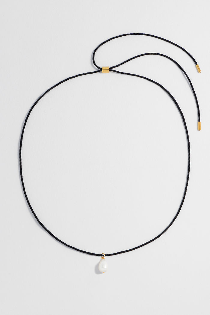 Estella Bartlett Pearl Drop Cord Necklace Gold Plated | Pearl