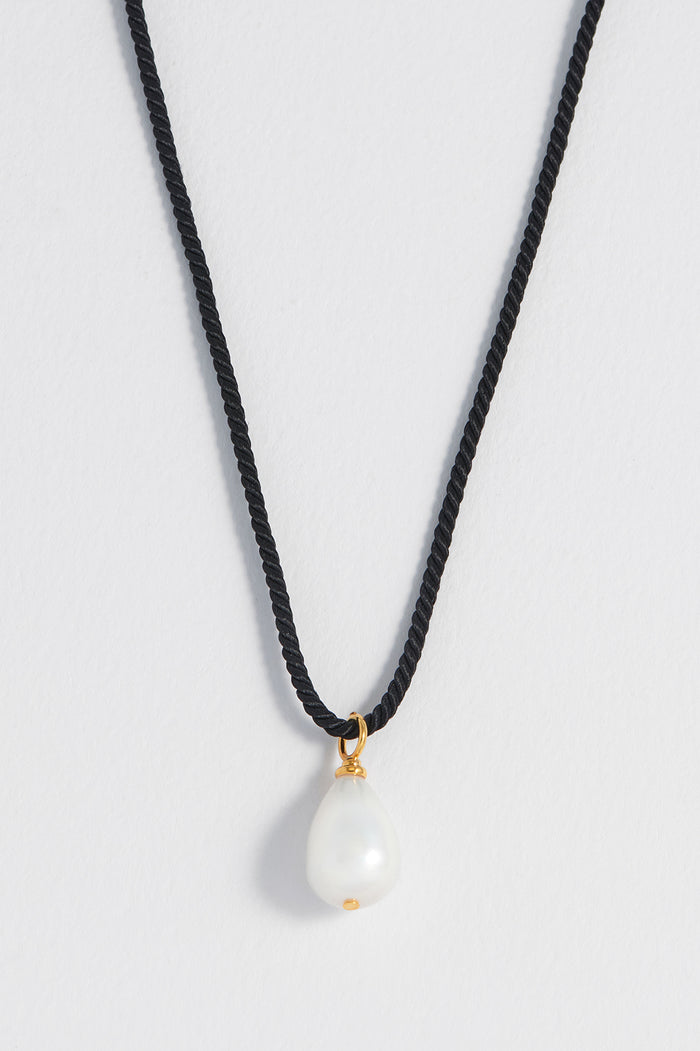 Estella Bartlett Pearl Drop Cord Necklace Gold Plated | Pearl