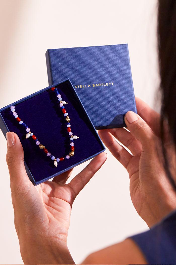 Estella Bartlett Pearl Gemstone Shell Necklace Gold Plated | Multi