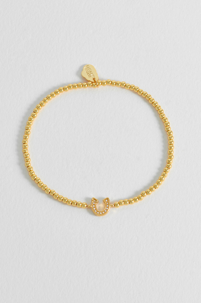Estella Bartlett Pearl Horseshoe Sienna Bracelet Gold Plated Packaging Message: Luck