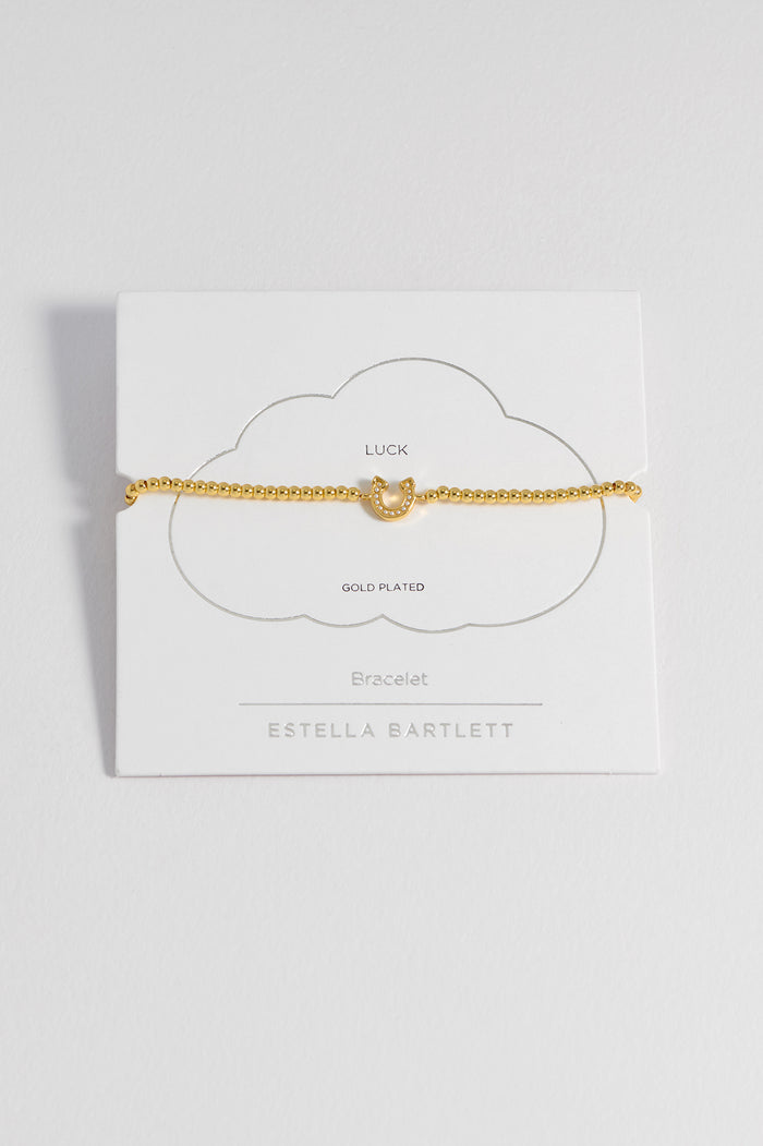 estella bartlett Pearl Horseshoe Sienna Bracelet Gold Plated Packaging Message: Luck