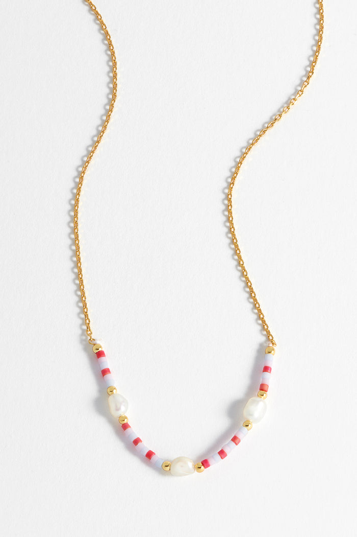 Estella Bartlett Pearl Miyuki Necklace Gold Plated | Pearl Packaging Message: Smile Love Dream