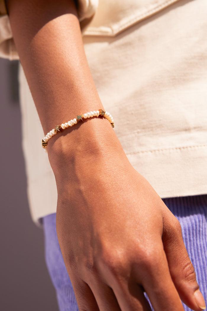 Estella Bartlett Pearl Northern Star Bracelet Gold Plated | Pearl