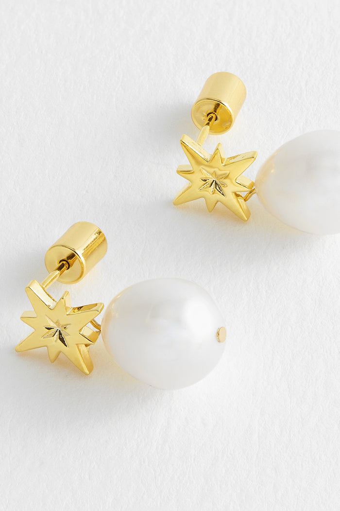 Estella Bartlett Pearl Northern Star Earrings Gold Plated | Pearl
