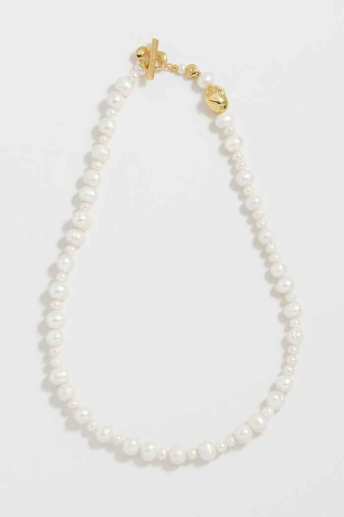 Estella Bartlett Pearl T-Bar Necklace Gold Plated | Pearl