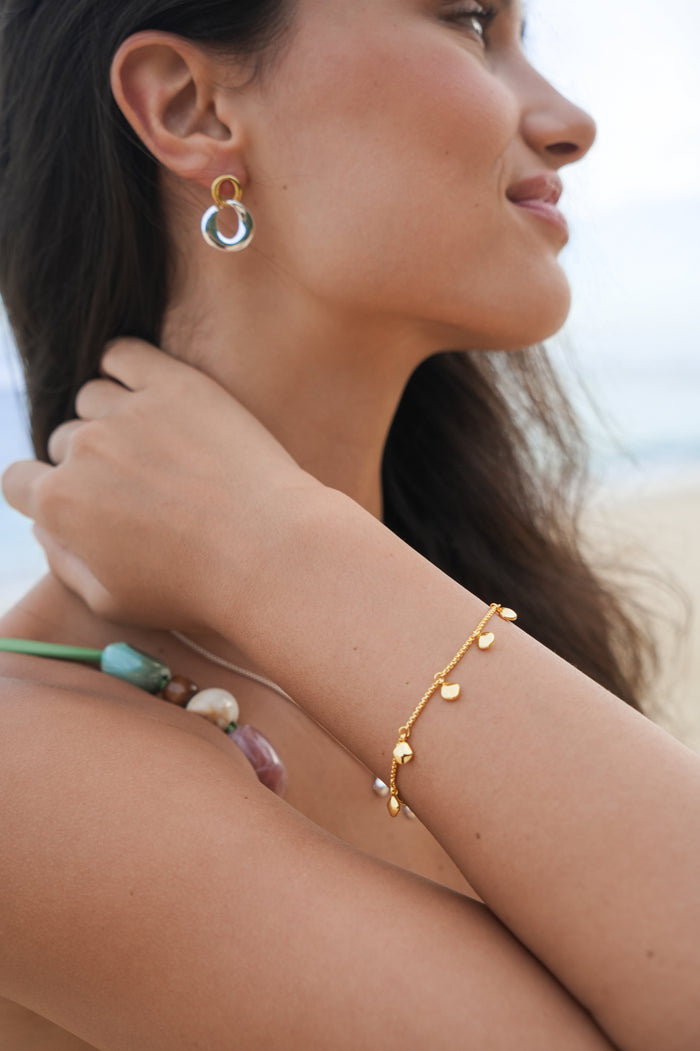 Estella Bartlett Pebble Double Chain Bracelet Gold Plated