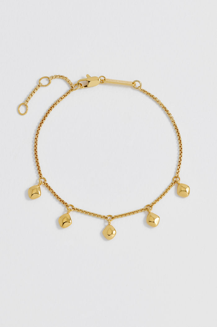 estella bartlett Pebble Double Chain Bracelet Gold Plated estella bartlett Pebble Double Chain Bracelet Gold Plated