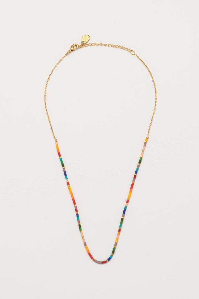 Estella Bartlett Rainbow Beaded Necklace Gold Plated