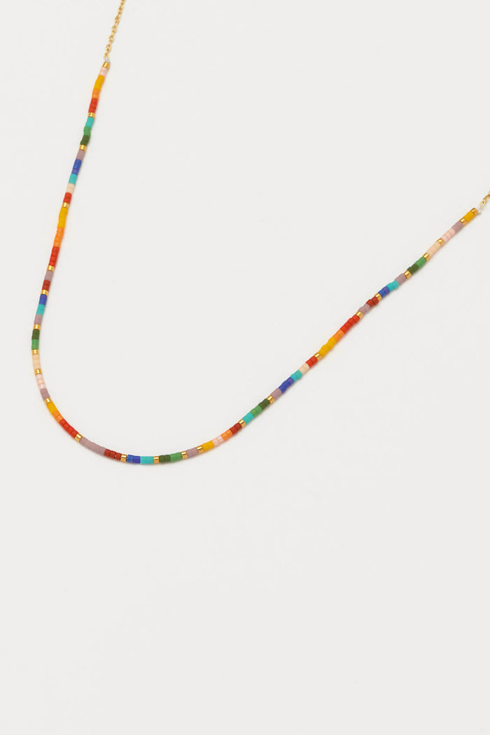 estella bartlett Rainbow Beaded Necklace Gold Plated