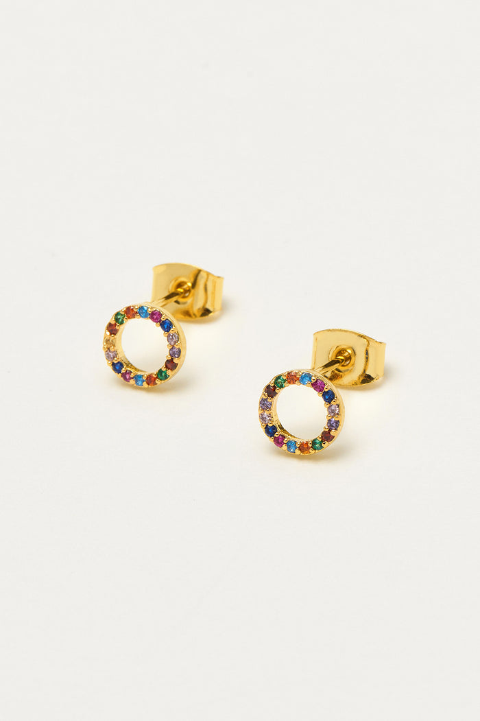 estella bartlett Rainbow Circle Earrings Gold Plated