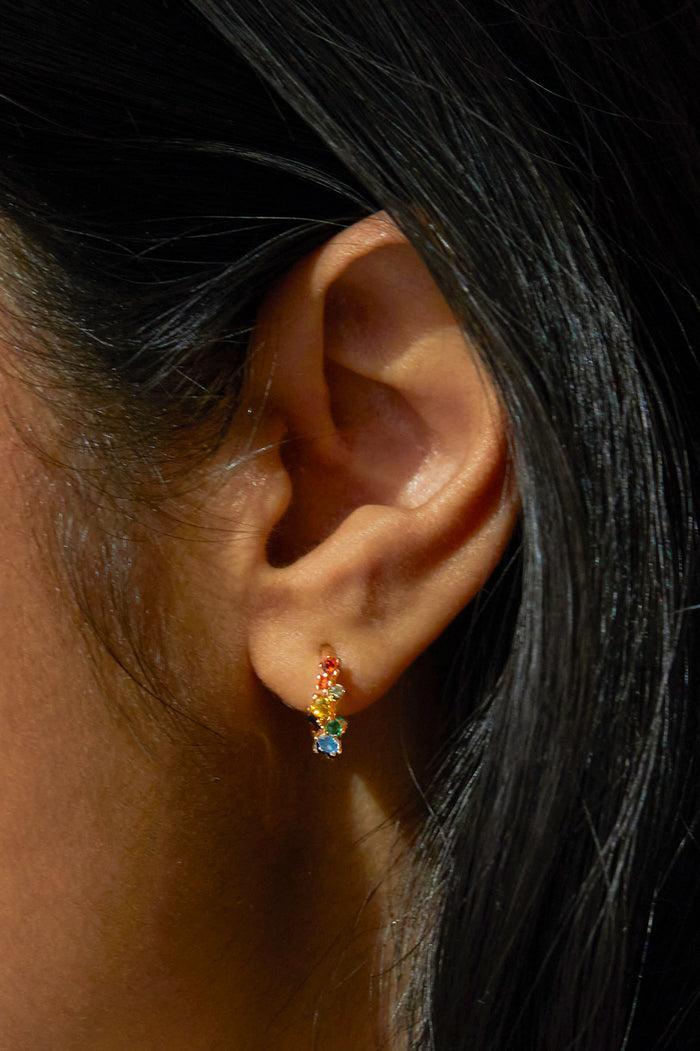 Estella Bartlett Rainbow Constellation Hoops Gold Plated