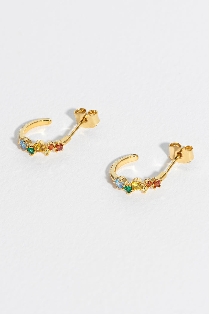 Estella Bartlett Rainbow Constellation Hoops Gold Plated