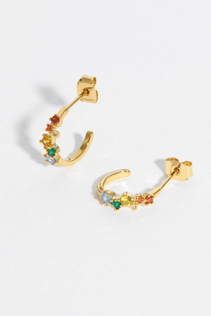 estella bartlett Rainbow Constellation Hoops Gold Plated