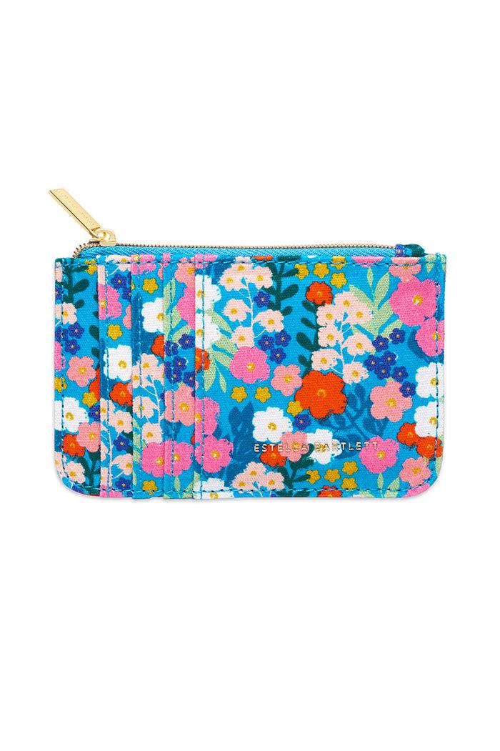 Estella Bartlett Rectangle Card Purse Blue Floral Print
