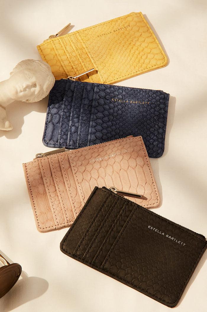 Estella Bartlett Rectangle Card Purse Blush Snake-effect