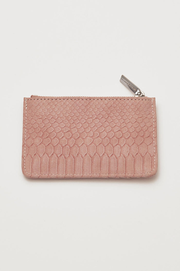 Estella Bartlett Rectangle Card Purse Blush Snake-effect