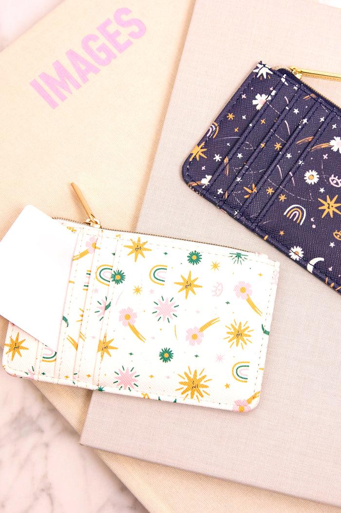 Estella Bartlett Rectangle Card Purse Navy Icons Print