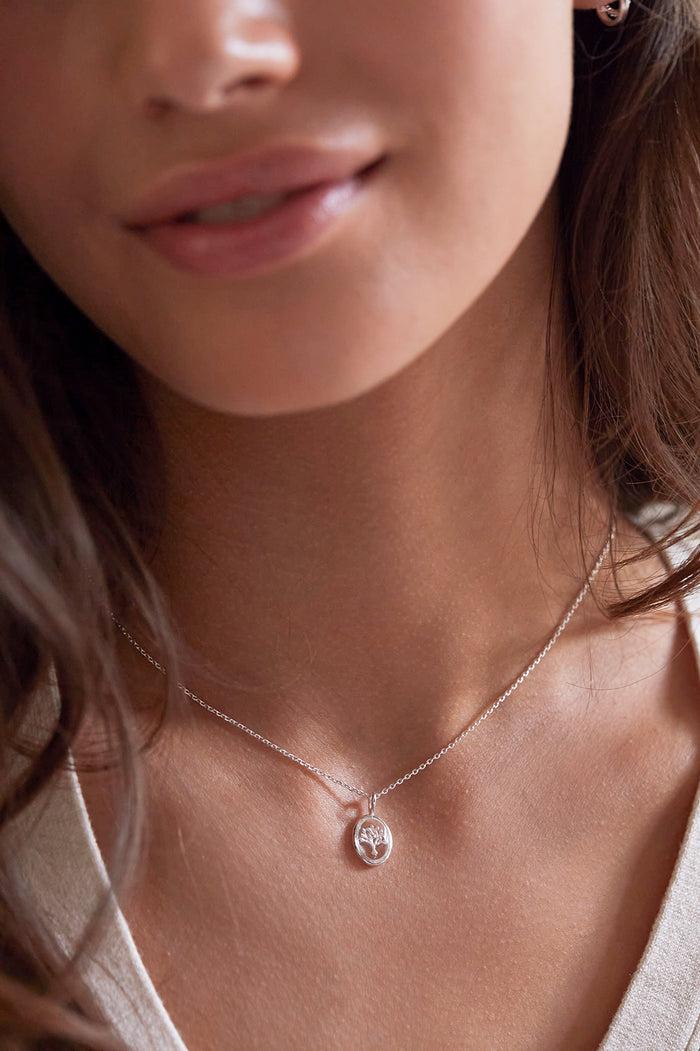 Estella Bartlett Resin Tree Of Life Pendant Necklace Silver Plated Packaging Message: ROOTING FOR YOU