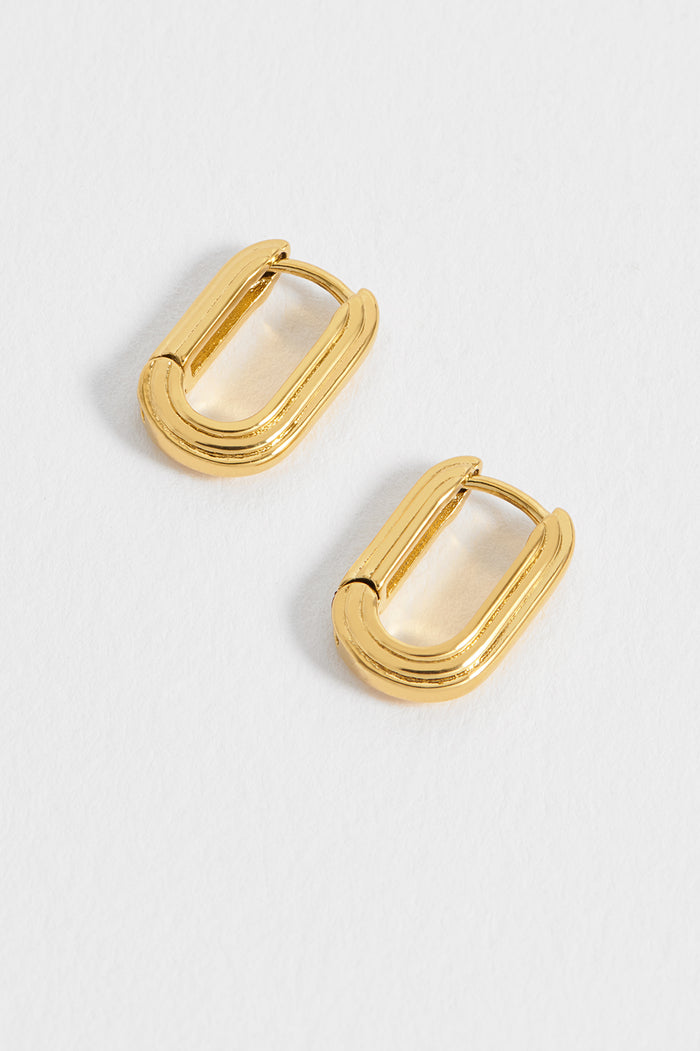estella bartlett Ridged Hinge Hoops Waterproof PVD Gold Plated