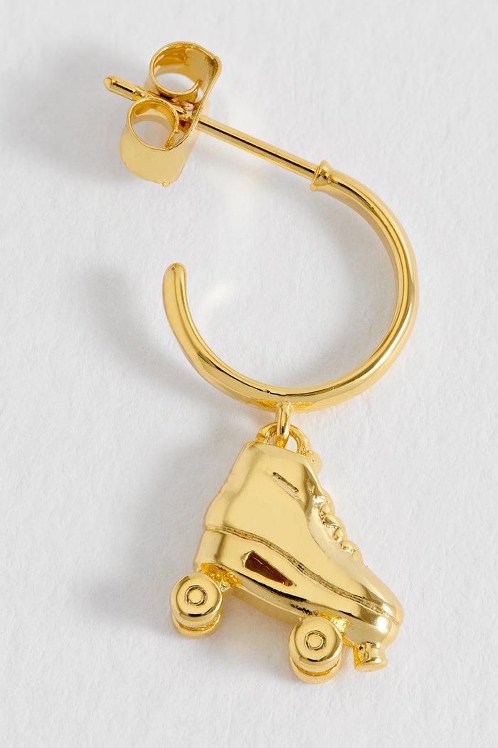 Estella Bartlett Rollerskate Hoop Earrings Gold Plated