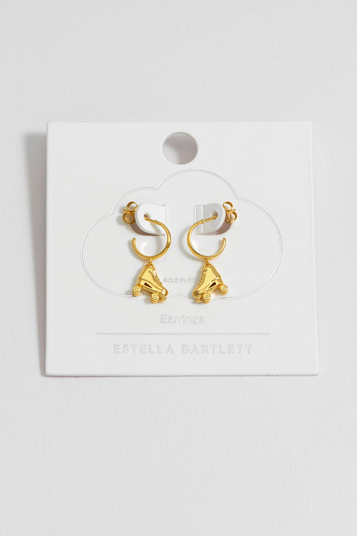 Estella Bartlett Rollerskate Hoop Earrings Gold Plated