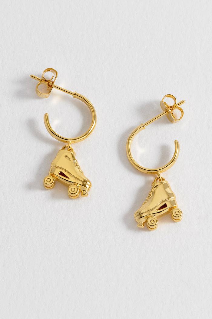 estella bartlett Rollerskate Hoop Earrings Gold Plated