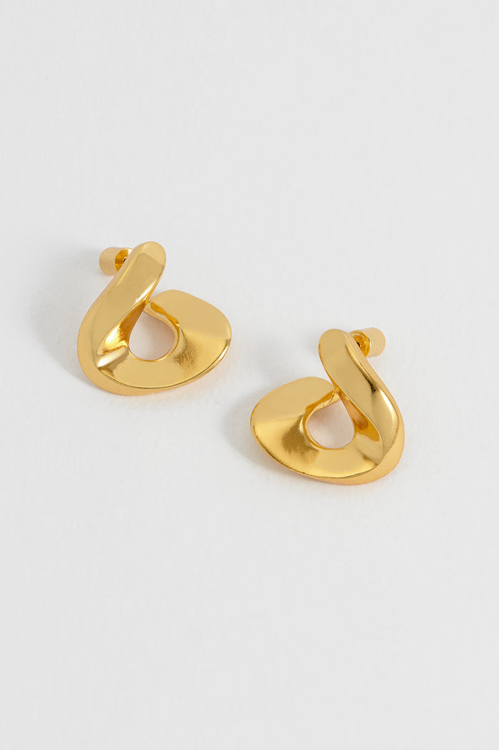 estella bartlett Sculptural Twist Hoop Earrings Waterproof PVD Gold Plated