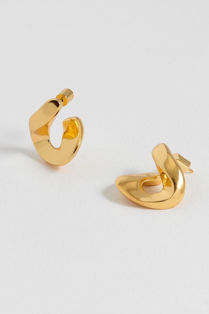 Estella Bartlett Sculptural Twist Hoop Earrings Waterproof PVD Gold Plated